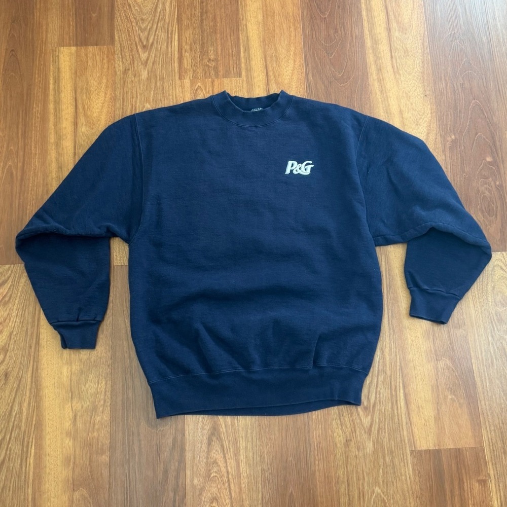 Vintage Proctor & Gamble P&G Navy Pullover Sweatshirt Men's Size Large